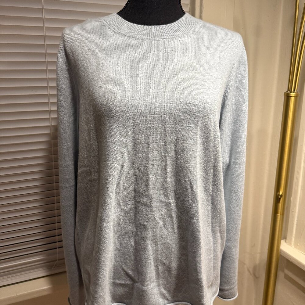 massimo dutti nwt cashmere sweater cottagecore cuddly denim baby blue large